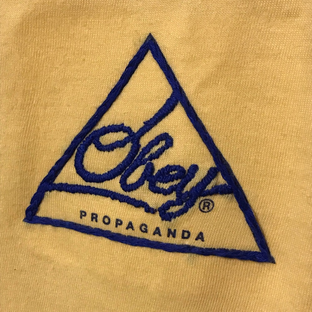 Hand embroidered Obey t-shirt